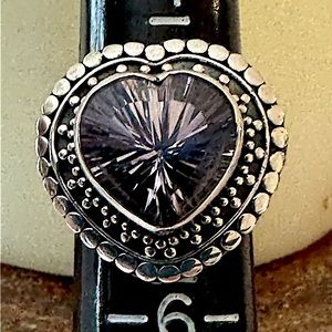 Ring authentic Narsipatnam Purple Spinel, heart gemstone 925 sterling silver sz5